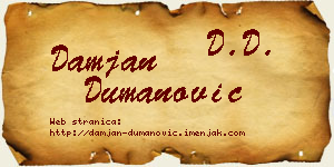 Damjan Dumanović vizit kartica